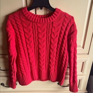 Cozy Red Cable Knit Sweater